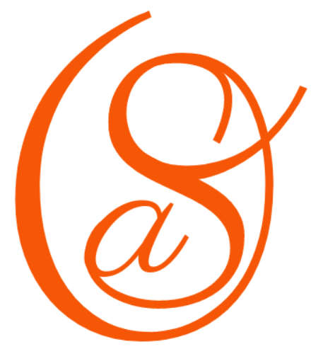 Le logo de l'entreprise Oser S'Aimer est de couleur orange vif sur fond blanc. Les lettres O, S et a se superposent les unes aux autres.